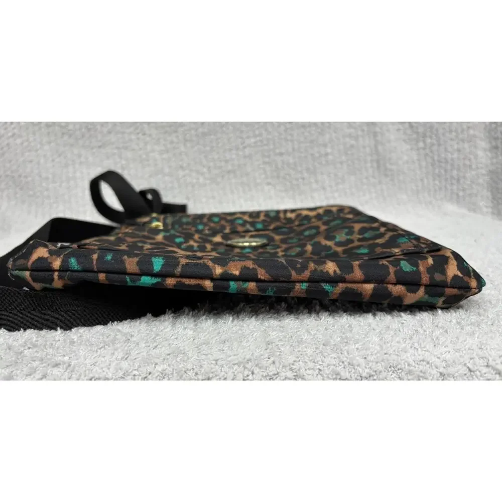 Coach Nylon Black Teal Big Cat Print Crossbody Purse F77479 #76920